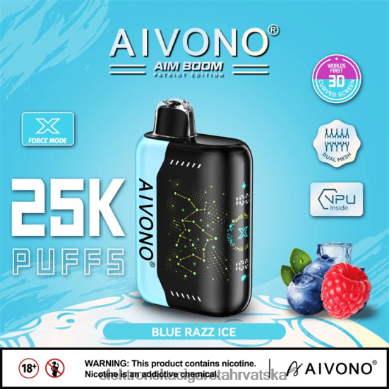 E Cigareta Tekućina - Aivono AIM BOOM 25000 plavi razz led L668DF345