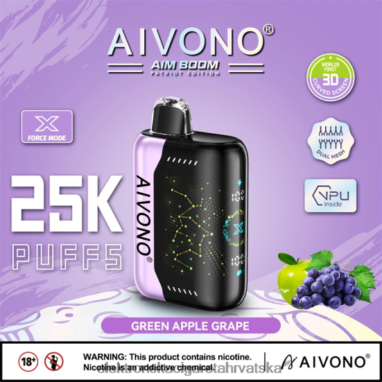 E Cigareta Tisak Cijena - Aivono AIM BOOM 25000 zelena jabuka grožđe L668DF346