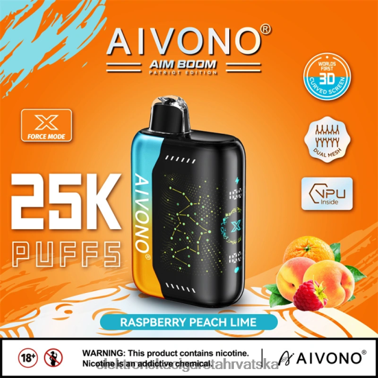 Elektronska Cigareta Petrol - Aivono AIM BOOM 25000 malina breskva limeta L668DF350