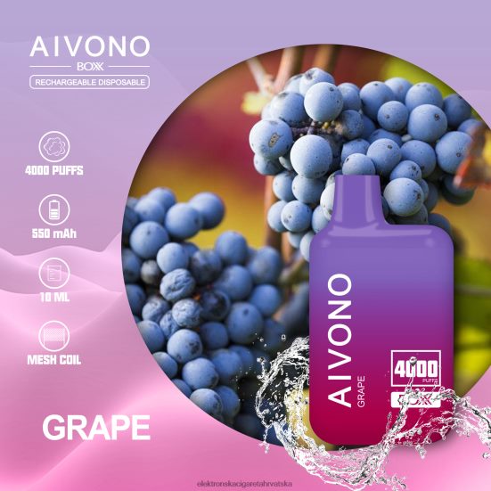 E Cigareta Tekućina - Aivono AIM BOXX 4000 grožđe L668DF213
