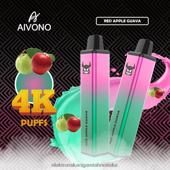 Jednokratni Vape Tisak - Aivono AIM FREAK 4000 crvena jabuka guava L668DF257