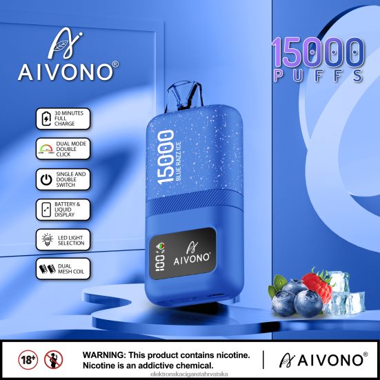 Elektronska Cigareta Hrvatska - Aivono AIM magic 15000 plavi razz led L668DF64