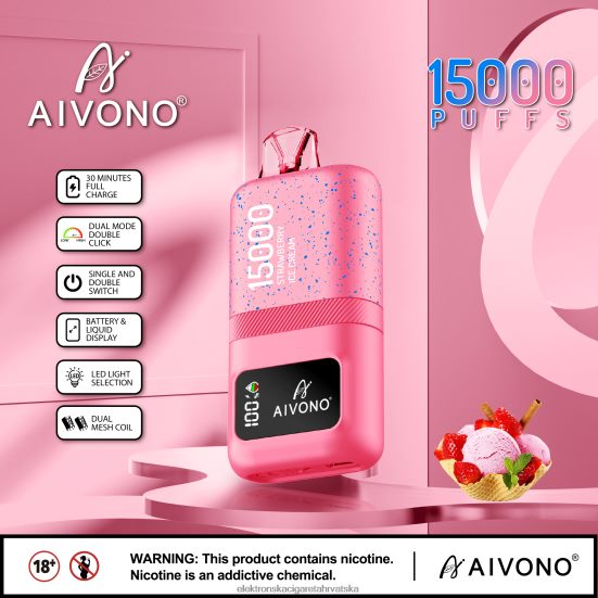 Jednokratni Vape Hrvatska - Aivono AIM magic 15000 sladoled od jagoda L668DF66