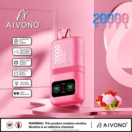E Tekućina - Aivono AIM magic 20000 sladoled od jagoda L668DF80
