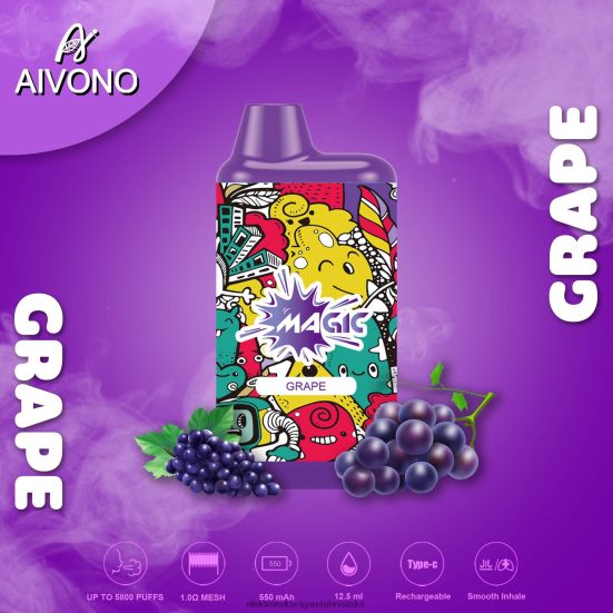 E Tekućina - Aivono AIM MAGIC 5800 kutija za cigarete grožđe L668DF92