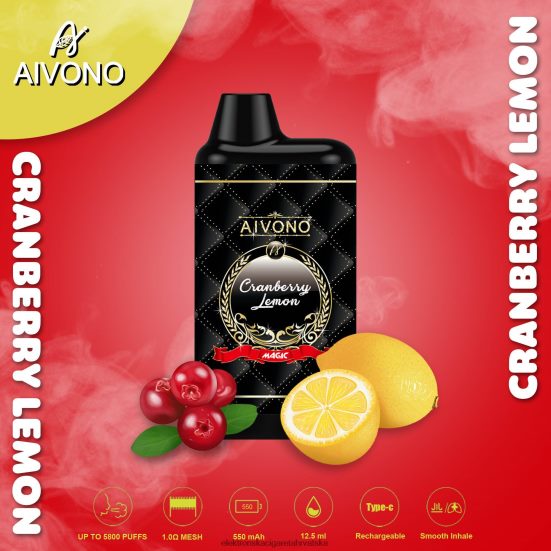 Jednokratni Vape Tisak - Aivono AIM MAGIC 5800 kutija za cigarete brusnica limun L668DF89