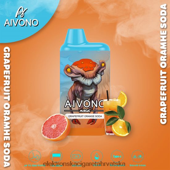 Jednokratni Vape Tisak - Aivono AIM MAGIC 5800 kutija za cigarete grejp narančasta soda L668DF101
