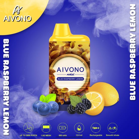 Smok Jednokratni Vape - Aivono AIM MAGIC 5800 kutija za cigarete plava malina limun L668DF91