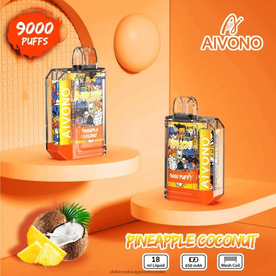 Elektronska Cigareta Hrvatska - Aivono AIM XXL 9000 prozirna naljepnica za usta ananas kokos L668DF52