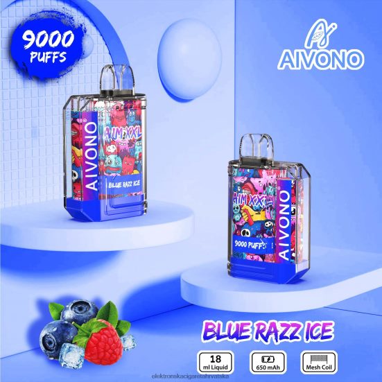 Jednokratni Vape Hrvatska - Aivono AIM XXL 9000 prozirna naljepnica za usta plavi razz led L668DF54