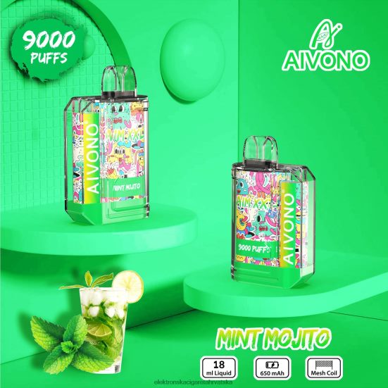 Smok Jednokratni Vape - Aivono AIM XXL 9000 prozirna naljepnica za usta mojito od mente L668DF55