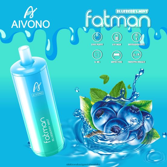 E Cigareta Tisak Cijena - Aivono FATMAN 6800 borovnica menta L668DF22