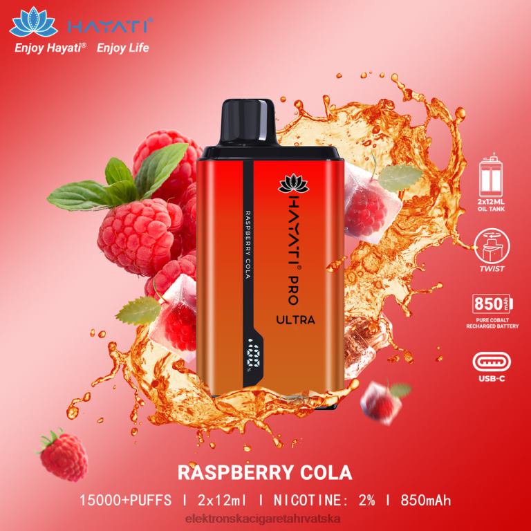 Jednokratni Vape Tisak - kola od malina DJFJL215 Hayati Pro Ultra
