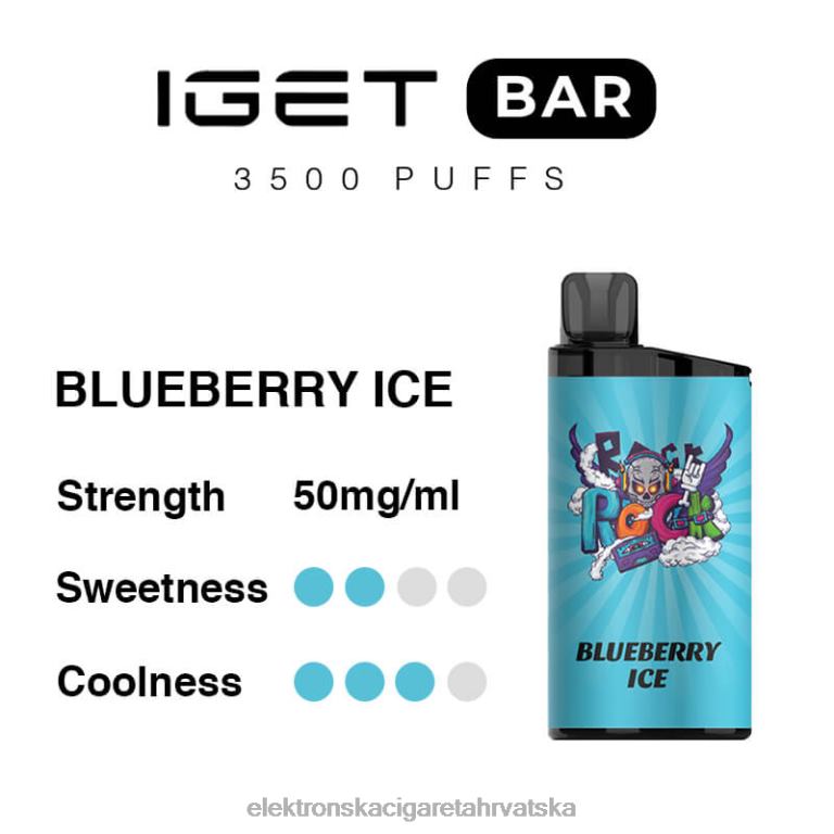 Jednokratni Vape Tisak - led od borovnice DJFJL98 IGET BAR 3500 5% nikotina