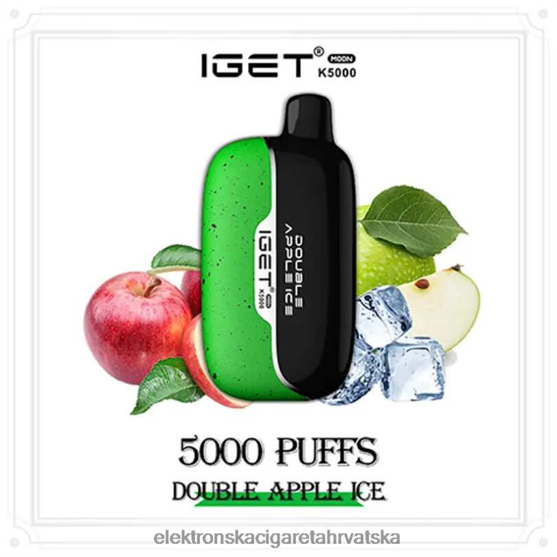 Elektronska Cigareta Za Enkratno Uporabo - IGET Moon k5000 dvostruki led od jabuka 6H60F19