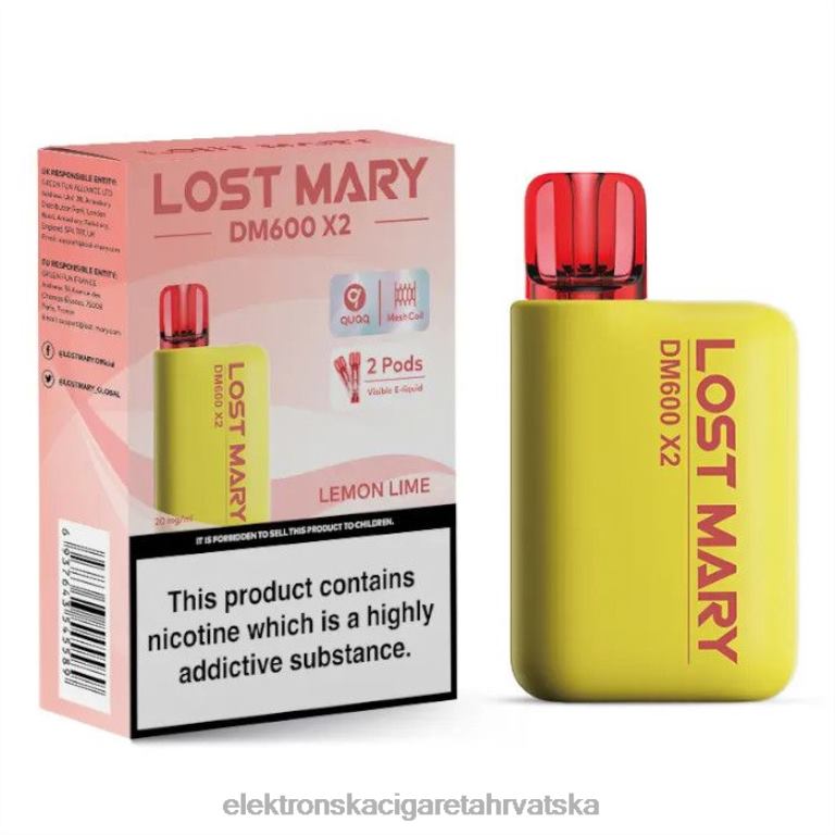 Elektronska Cigareta Brez Nikotina - limun limeta DJFJL474 LOST MARY DM600 X2