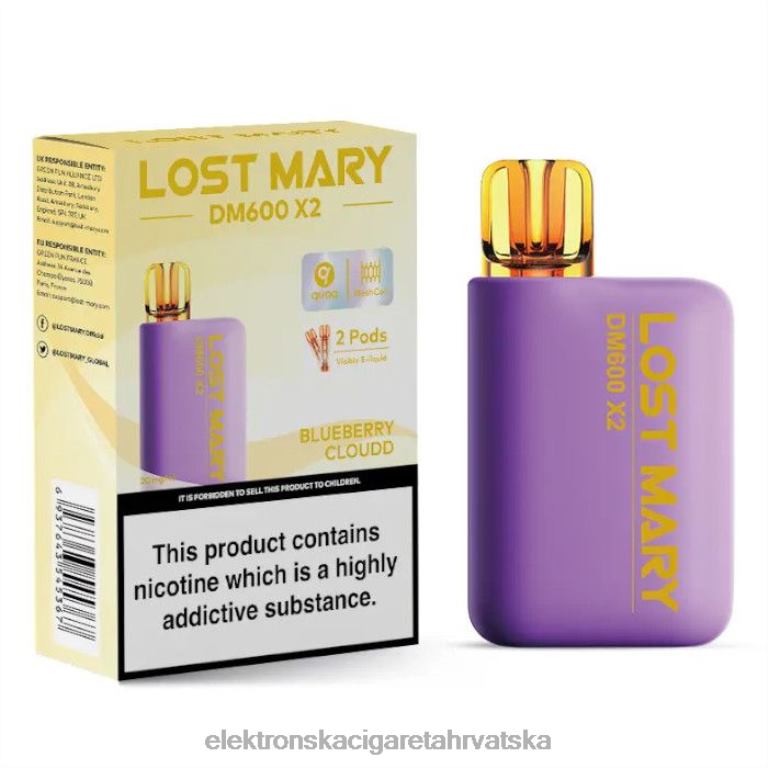 Jednokratni Vape Hrvatska - oblak borovnice DJFJL468 LOST MARY DM600 X2