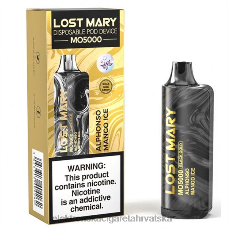 Jednokratni Vape Hrvatska - alphonso led od manga DJFJL342 LOST MARY MO5000 crno zlato 10ml