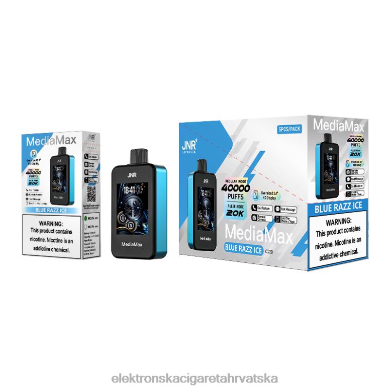 Elektronska Cigareta Za Enkratno Uporabo Petrol - JNR MediaMax 40k puff 6P80N21 plavi razz led