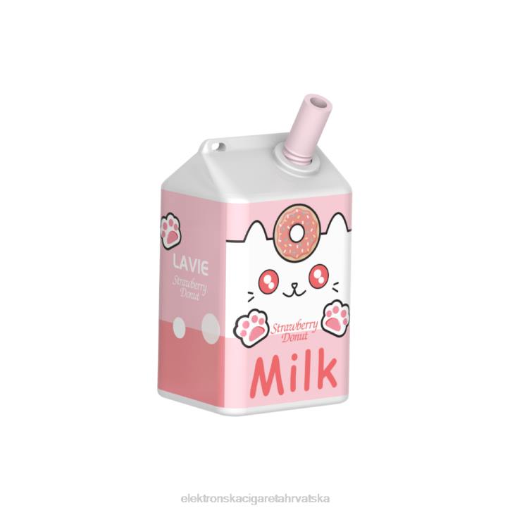 E Cigareta Tekućina - krafna od jagoda LAVIE MILK 7000 udaha 6F8X177