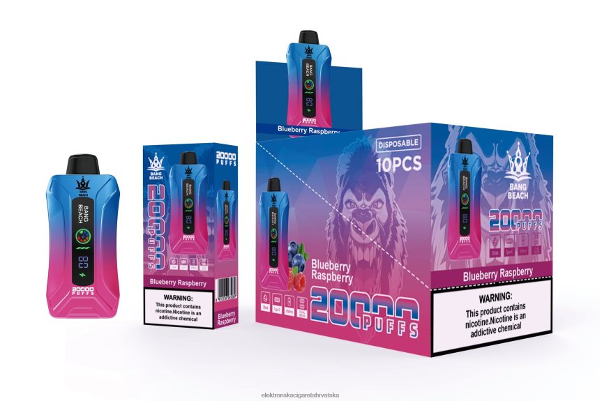 E Cigareta - Bang Beach Vape s pametnim zaslonom od 20 000 udaha borovnica malina 66HPFL12