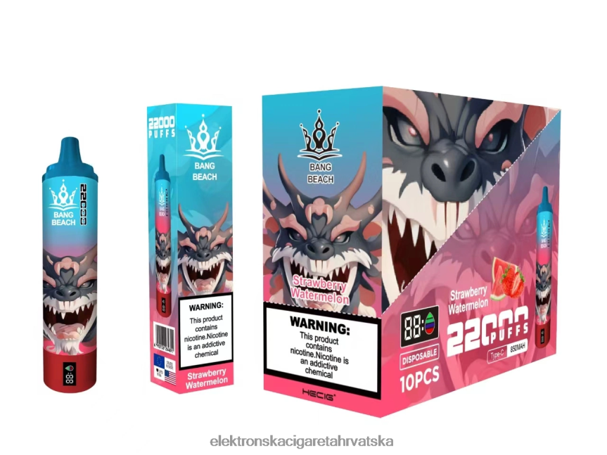 E Cigareta Cijena - Bang Beach Pametni zaslon s 22000 udaha jagoda lubenica 66HPFL23