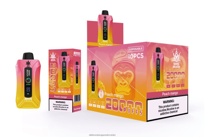 Elektronska Cigareta Petrol - Bang Beach Vape s pametnim zaslonom od 20 000 udaha breskva mango 66HPFL2