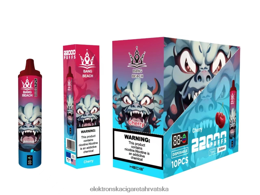 Jednokratni Vape Tisak - Bang Beach Pametni zaslon s 22000 udaha trešnja 66HPFL17