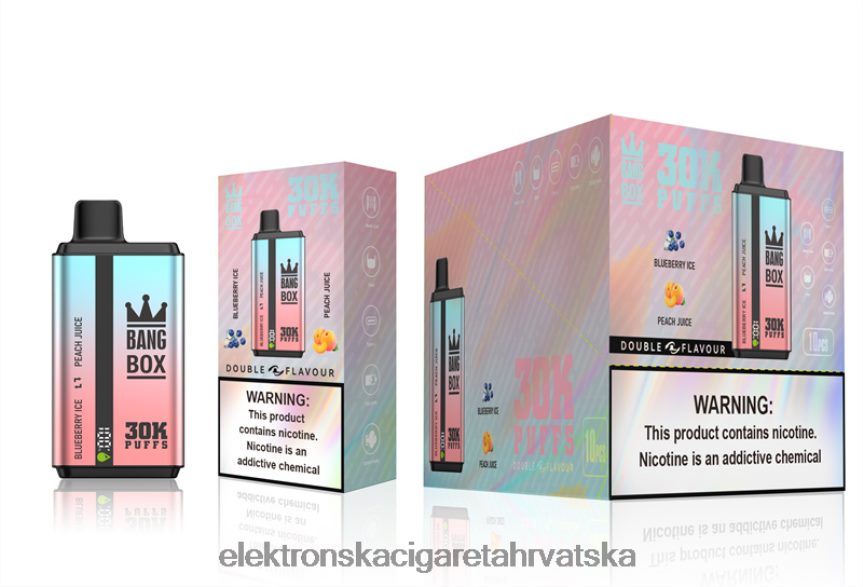 E Cigareta Tekućina - Bang Box 30000 dizanja dvostrukih okusa led od borovnice i sok od breskve 66HPFL63