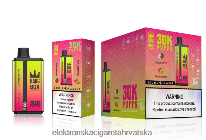 E Tekućina - Bang Box 30000 dizanja dvostrukih okusa led od lubenice i kivija od jagode 66HPFL62