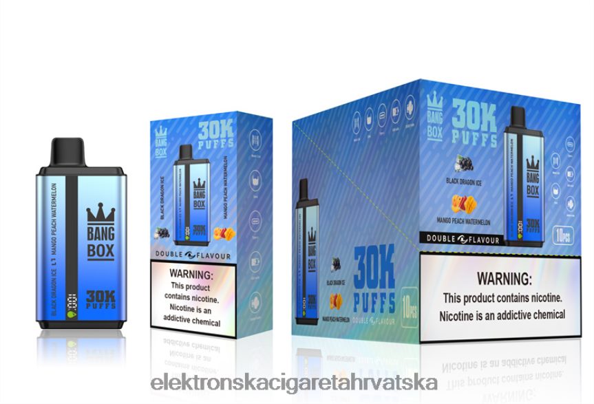 Jednokratni Vape Tisak - Bang Box 30000 dizanja dvostrukih okusa black dragon ice & mango breskva lubenica 66HPFL71