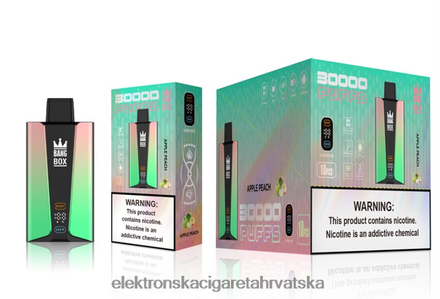 Jednokratni Vape Tisak - Bang Box Pametni zaslon s 30 000 udaha jabuka breskva 66HPFL83