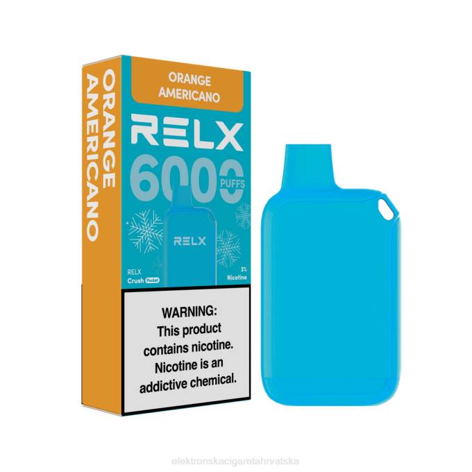 Elektronska Cigareta Cena - narančasti americano RELX Crush Pocket 6000 ledeno V8J015