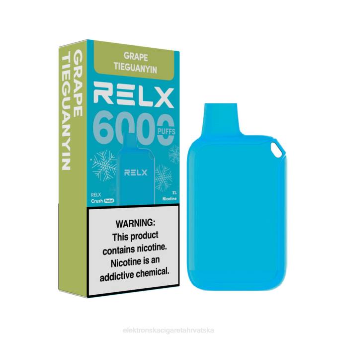 Jednokratni Vape Hrvatska - grožđe tieguanyin RELX Crush Pocket 6000 ledeno V8J018