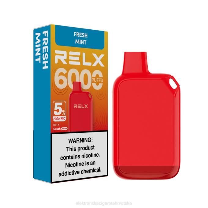 Jednokratni Vape Tisak - svježa menta RELX Crush Pocket 6000 5% visoki nik V8J029