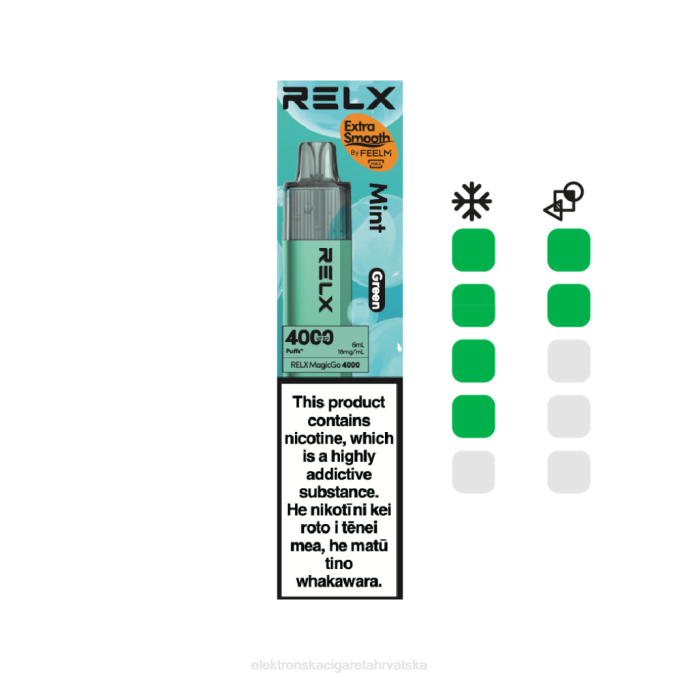 Elektronska Cigareta Hrvatska - menta (zelena) RELX MagicGo 4000 jednokratnih vapea V8J04