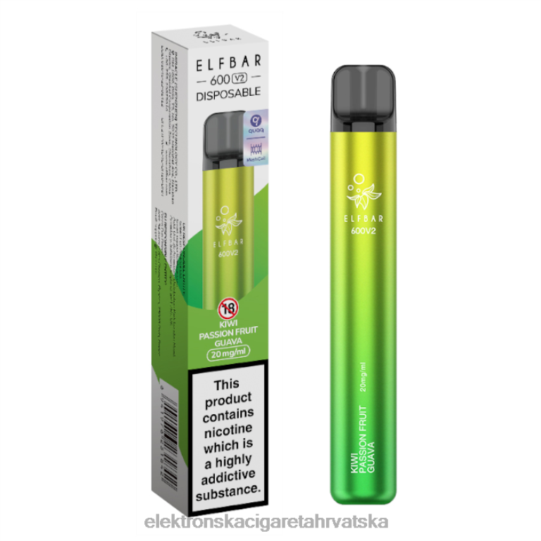 Elektronska Cigareta Hrvatska - kivi marakuja guava DJFJL286 ELFBAR 600V2 20 mg