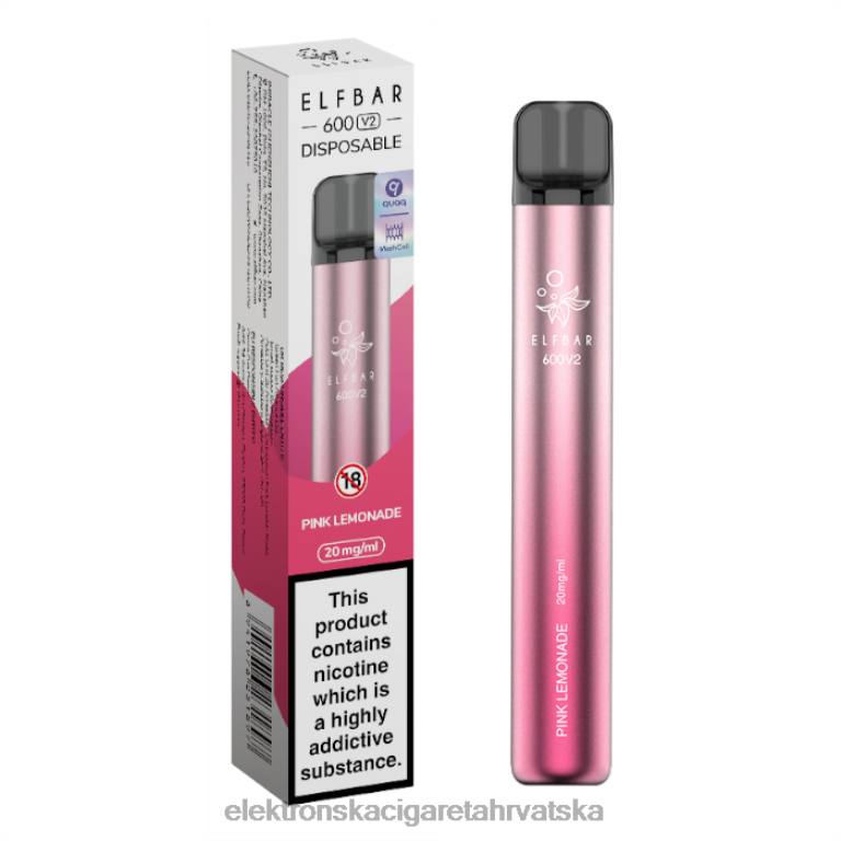 Elektronska Cigareta Za Enkratno Uporabo - ružičasta limunada DJFJL292 ELFBAR 600V2 20 mg