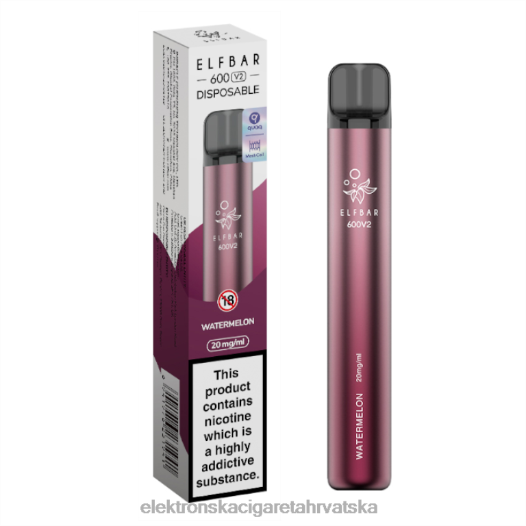 Jednokratni Vape Hrvatska - lubenica DJFJL297 ELFBAR 600V2 20 mg