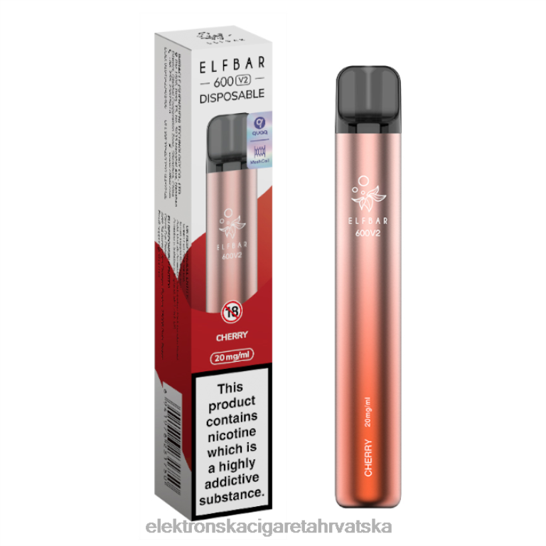 Jednokratni Vape Hrvatska - trešnja DJFJL279 ELFBAR 600V2 20 mg
