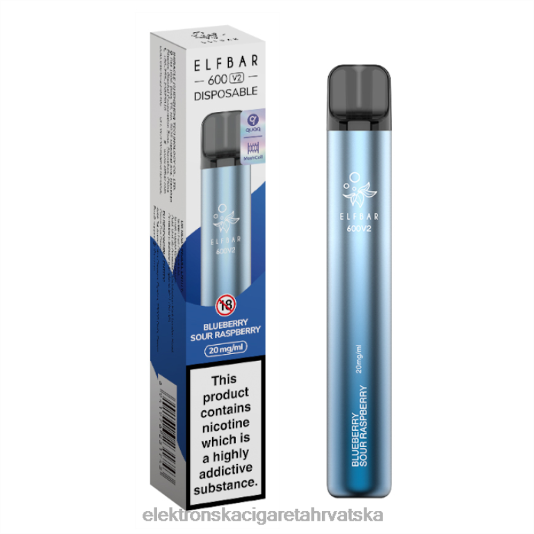 Jednokratni Vape Tisak - borovnica kisela malina DJFJL278 ELFBAR 600V2 20 mg