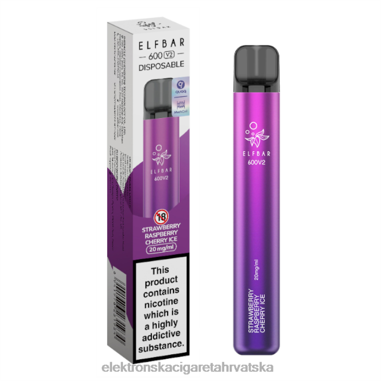 Jednokratni Vape Tisak - jagoda malina višnja led DJFJL296 ELFBAR 600V2 20 mg