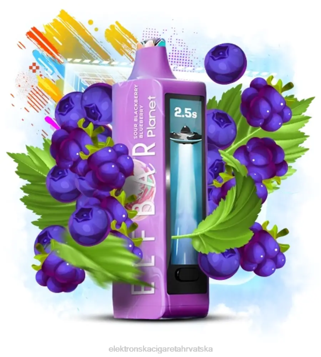 E Cigareta Tisak Cijena - kiselo kupina borovnica Elf Bar Planet 25000 F2B022