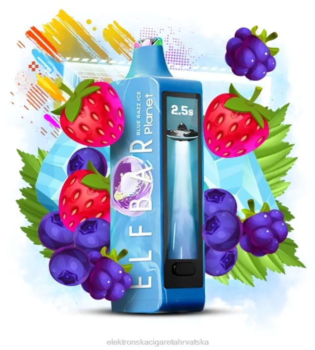 Elektronska Cigareta Cena - plavi razz led Elf Bar Planet 25000 F2B015