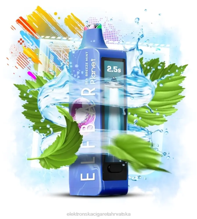 Jednokratni Vape Hrvatska - morski povjetarac metvica Elf Bar Planet 25000 F2B018