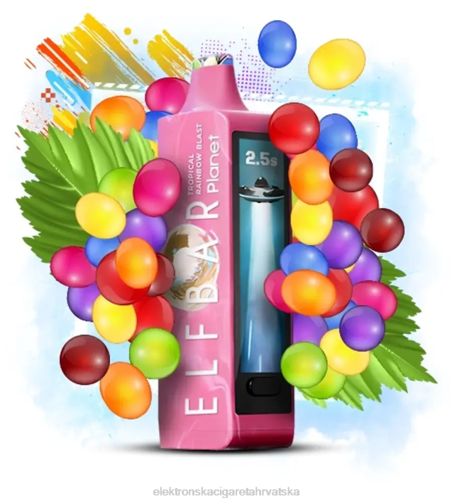 Jednokratni Vape Tisak - eksplozija tropske duge Elf Bar Planet 25000 F2B029