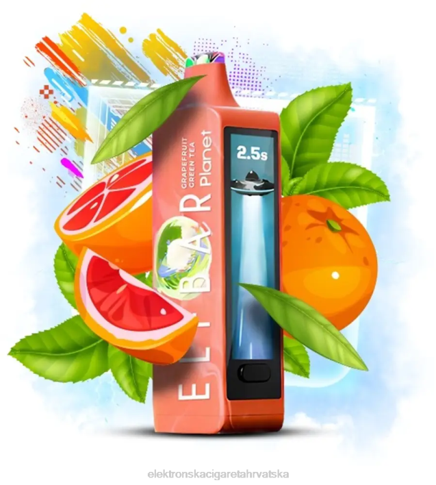 Jednokratni Vape Tisak - zeleni čaj od grejpa Elf Bar Planet 25000 F2B017