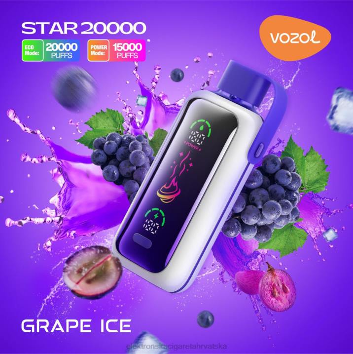 Jednokratni Vape Hrvatska - led od grožđa VOZOL STAR 20000 N8RT9