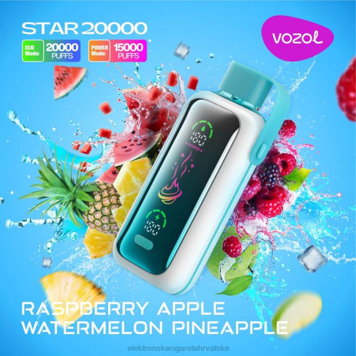 Jednokratni Vape Hrvatska - malina jabuka lubenica ananas VOZOL STAR 20000 N8RT18