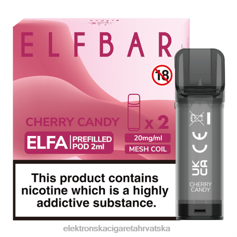 Elektronska Cigareta Cena - slatkiš od trešnje DJFJL338 ELFBAR Elfa napunjena kapsula - 2 ml - 20 mg (2 pakiranja)